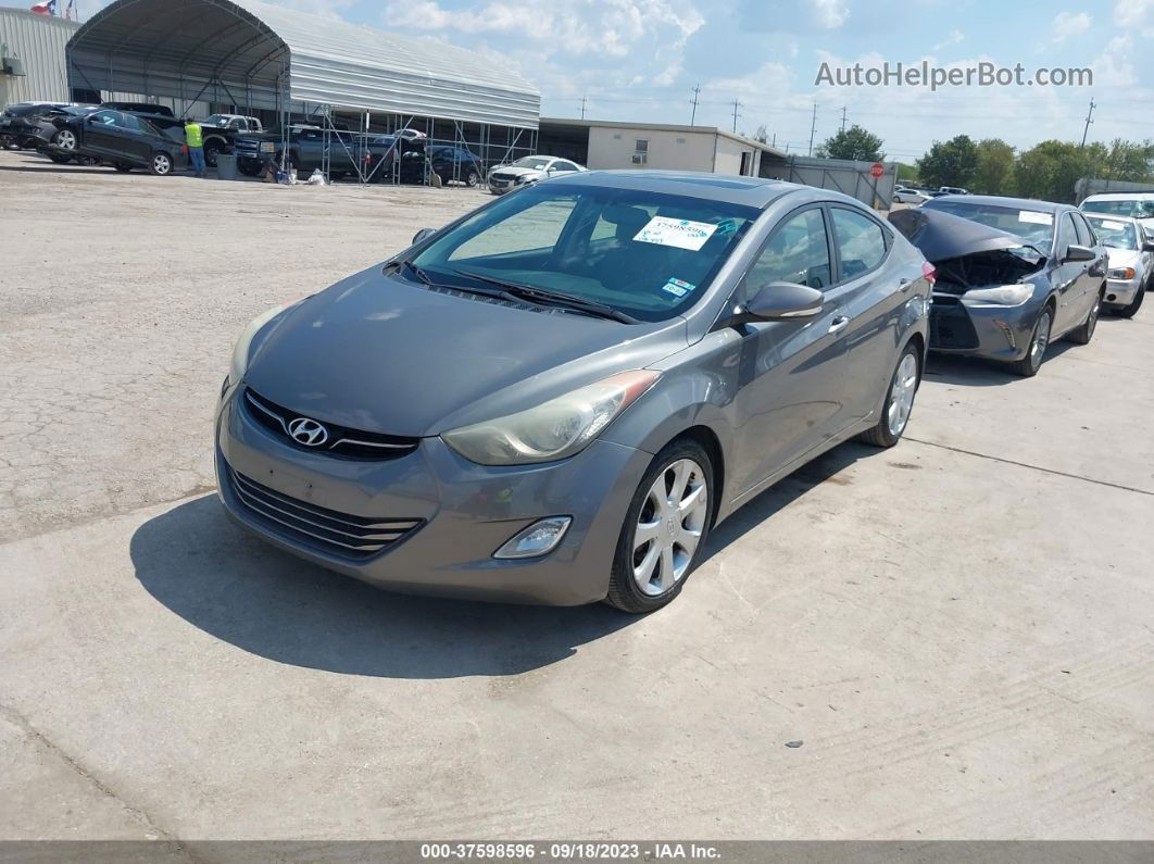 2013 Hyundai Elantra Limited Gray vin: 5NPDH4AEXDH337179