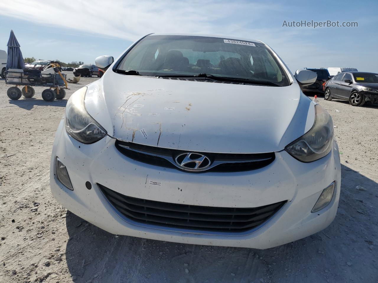 2013 Hyundai Elantra Gls White vin: 5NPDH4AEXDH351499