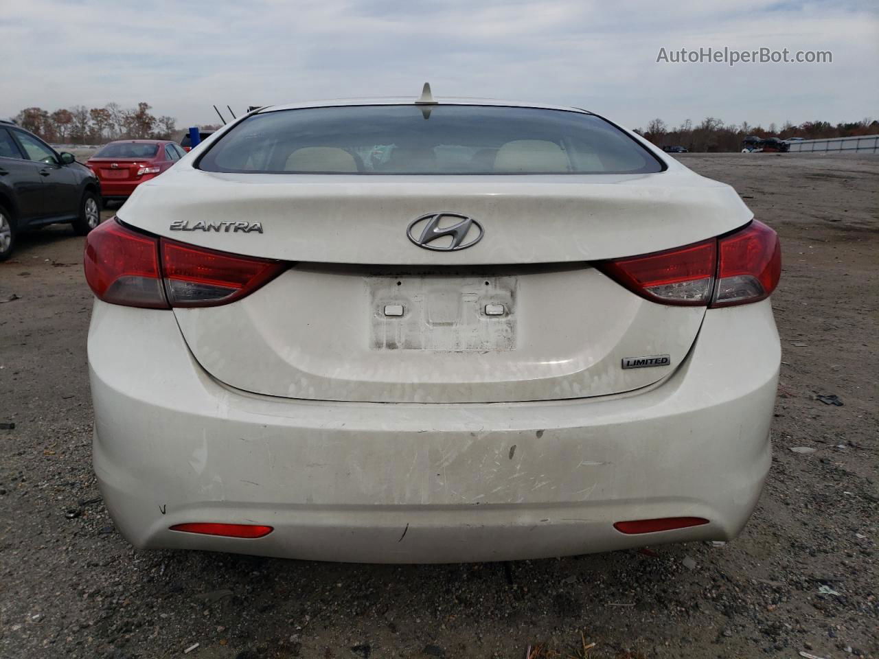 2013 Hyundai Elantra Gls White vin: 5NPDH4AEXDH373275