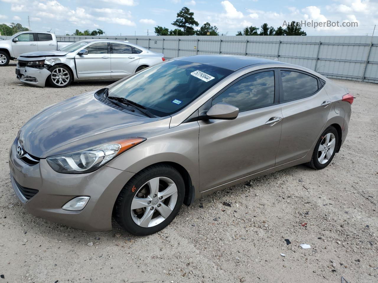 2013 Hyundai Elantra Gls Beige vin: 5NPDH4AEXDH386141