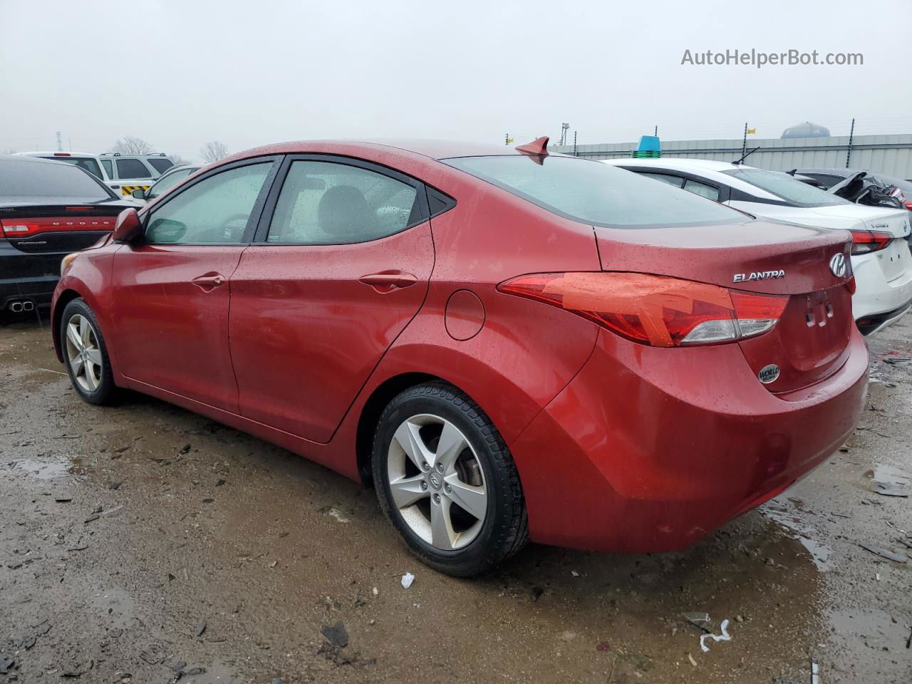 2013 Hyundai Elantra Gls Burgundy vin: 5NPDH4AEXDH392442