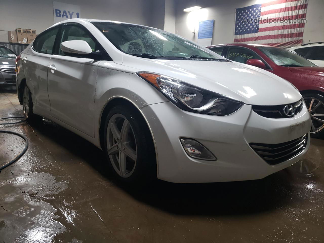 2013 Hyundai Elantra Gls White vin: 5NPDH4AEXDH446080