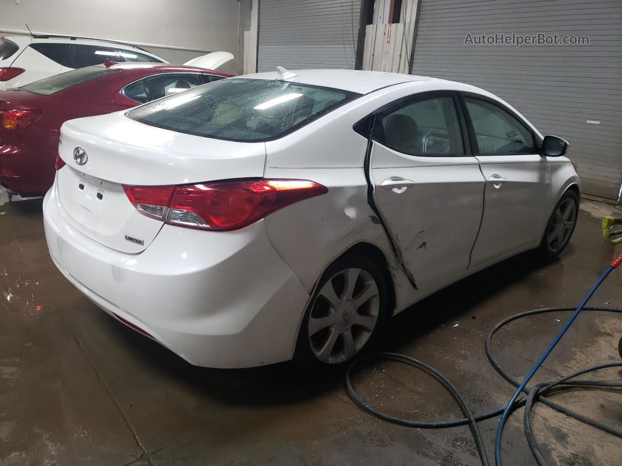 2013 Hyundai Elantra Gls White vin: 5NPDH4AEXDH446080