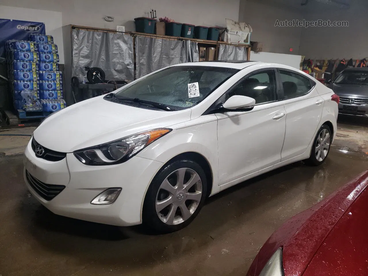 2013 Hyundai Elantra Gls White vin: 5NPDH4AEXDH446080