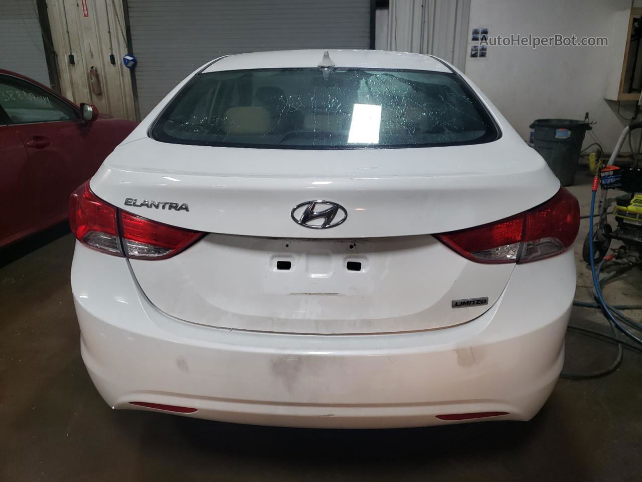 2013 Hyundai Elantra Gls White vin: 5NPDH4AEXDH446080