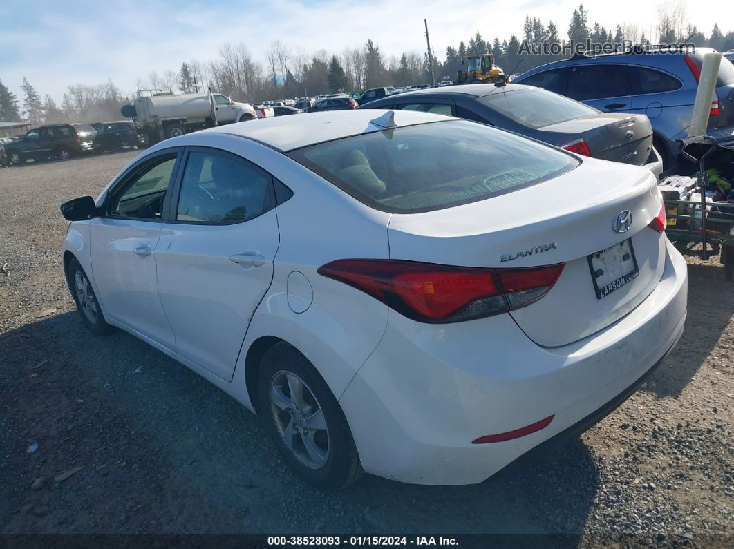 2014 Hyundai Elantra Se White vin: 5NPDH4AEXEH465259