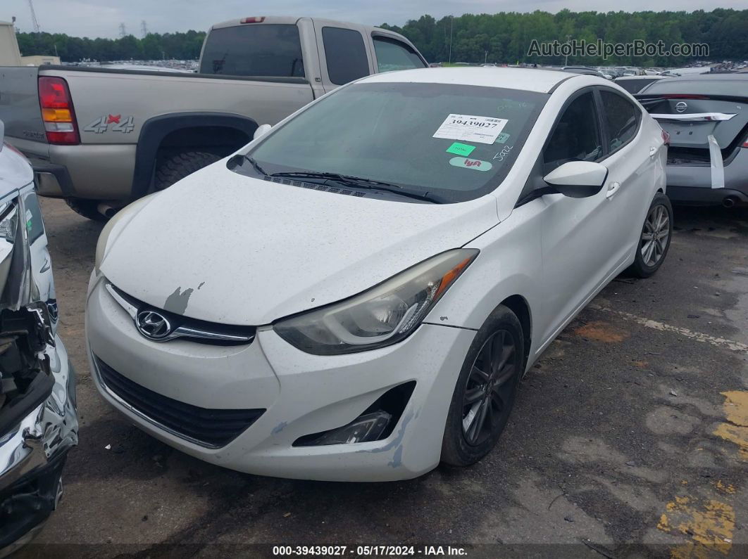 2014 Hyundai Elantra Se White vin: 5NPDH4AEXEH465357