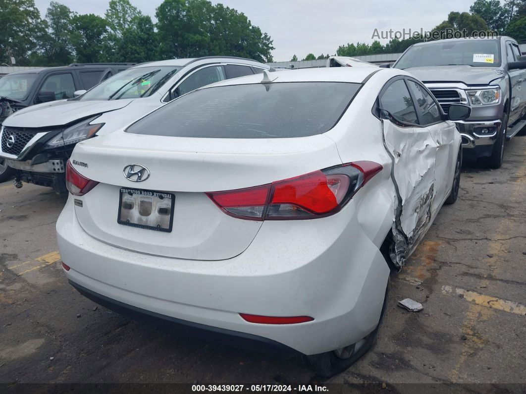 2014 Hyundai Elantra Se White vin: 5NPDH4AEXEH465357