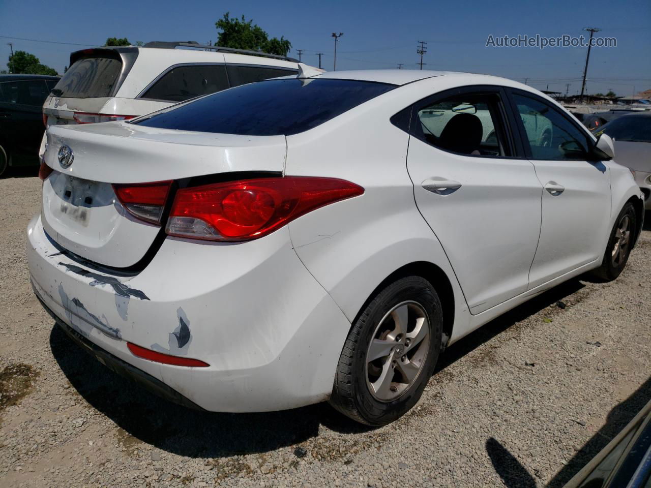 2014 Hyundai Elantra Se White vin: 5NPDH4AEXEH471241