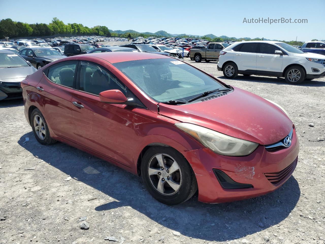 2014 Hyundai Elantra Se Красный vin: 5NPDH4AEXEH491893