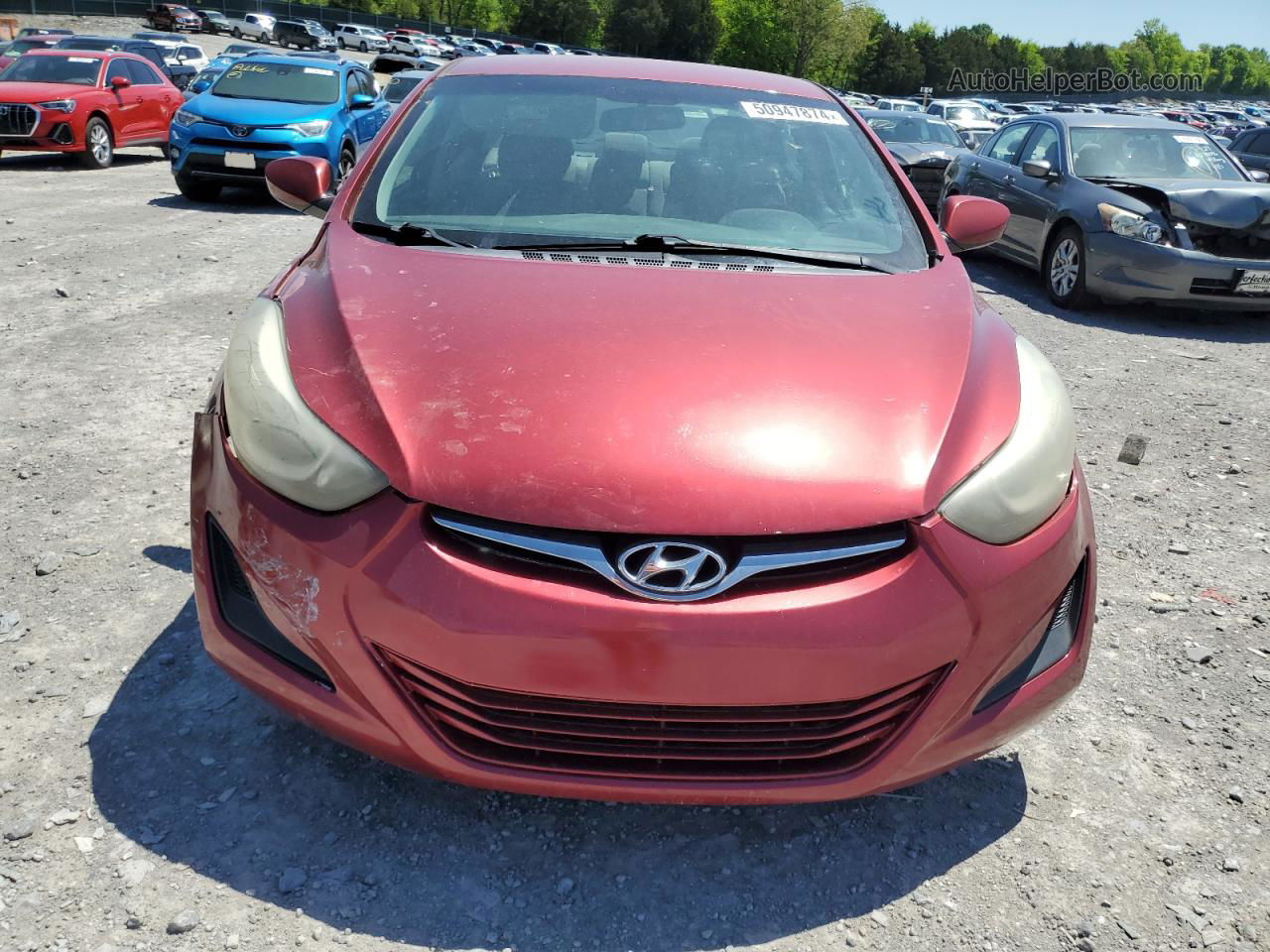 2014 Hyundai Elantra Se Red vin: 5NPDH4AEXEH491893