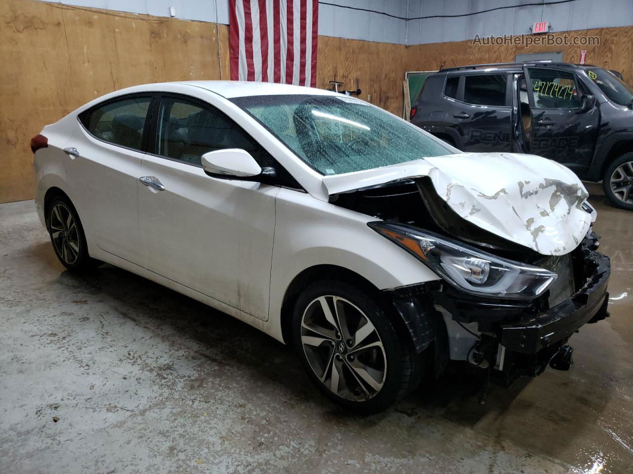 2014 Hyundai Elantra Se White vin: 5NPDH4AEXEH499069