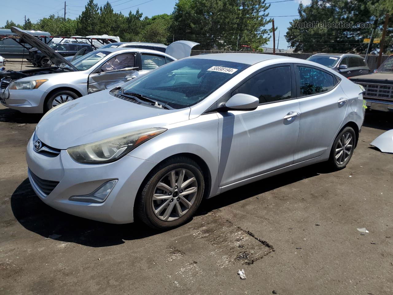 2014 Hyundai Elantra Se Silver vin: 5NPDH4AEXEH501810