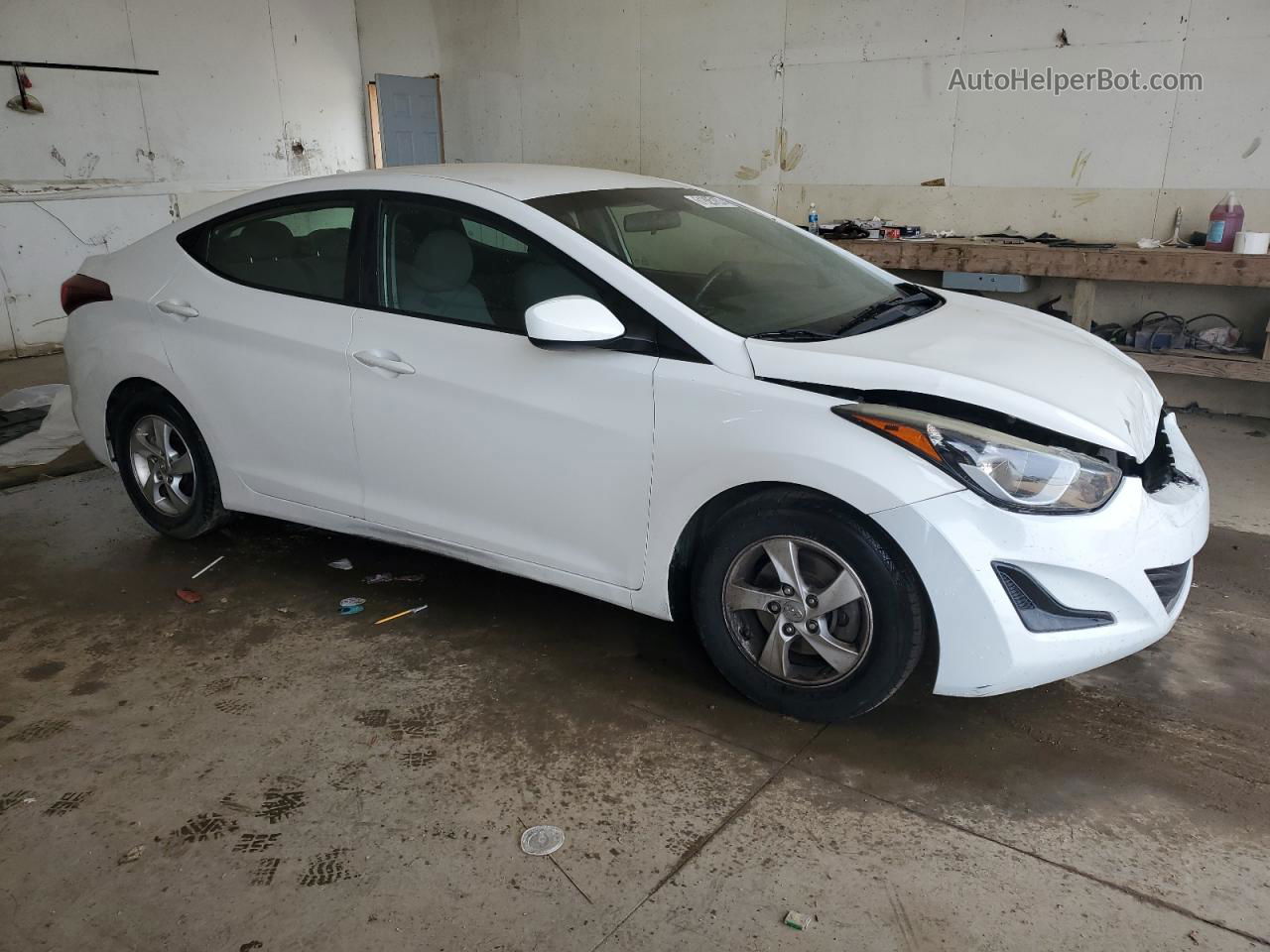 2014 Hyundai Elantra Se White vin: 5NPDH4AEXEH525346