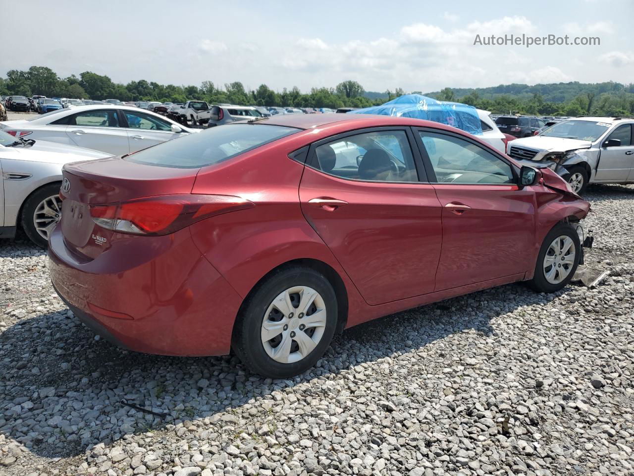 2016 Hyundai Elantra Se Burgundy vin: 5NPDH4AEXGH665299