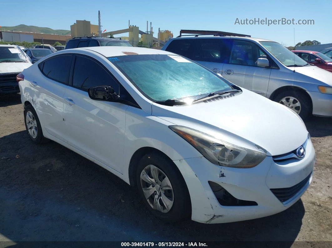 2016 Hyundai Elantra Se White vin: 5NPDH4AEXGH678179