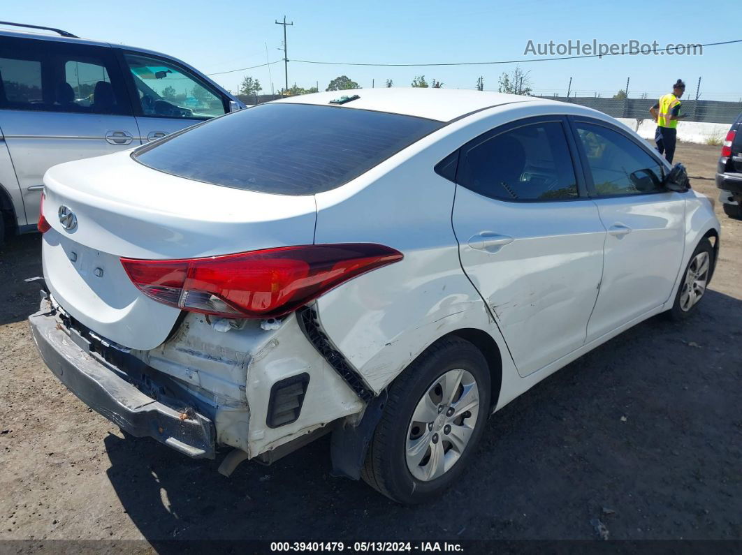 2016 Hyundai Elantra Se White vin: 5NPDH4AEXGH678179