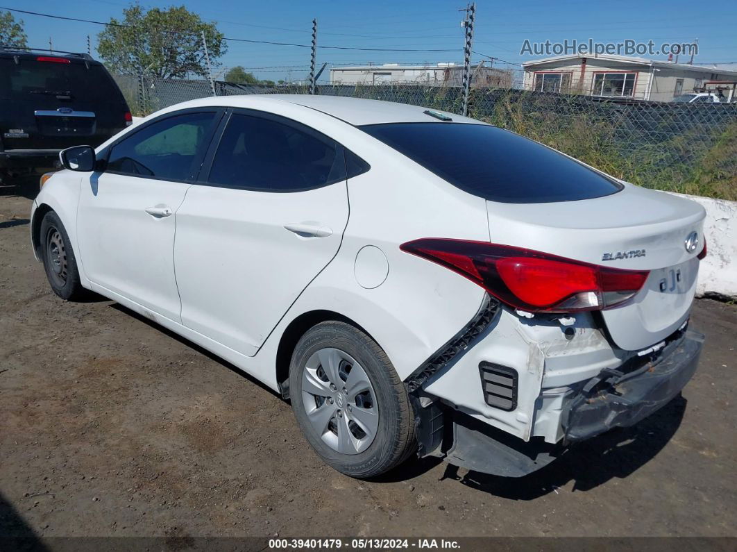 2016 Hyundai Elantra Se White vin: 5NPDH4AEXGH678179