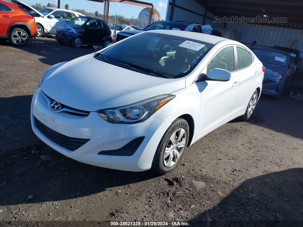 2016 Hyundai Elantra Se White vin: 5NPDH4AEXGH710063