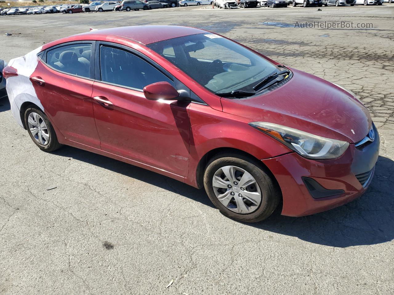 2016 Hyundai Elantra Se Red vin: 5NPDH4AEXGH716803