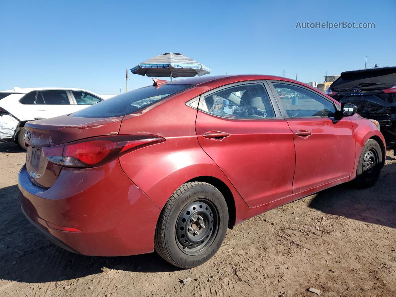 2016 Hyundai Elantra Se Red vin: 5NPDH4AEXGH730054