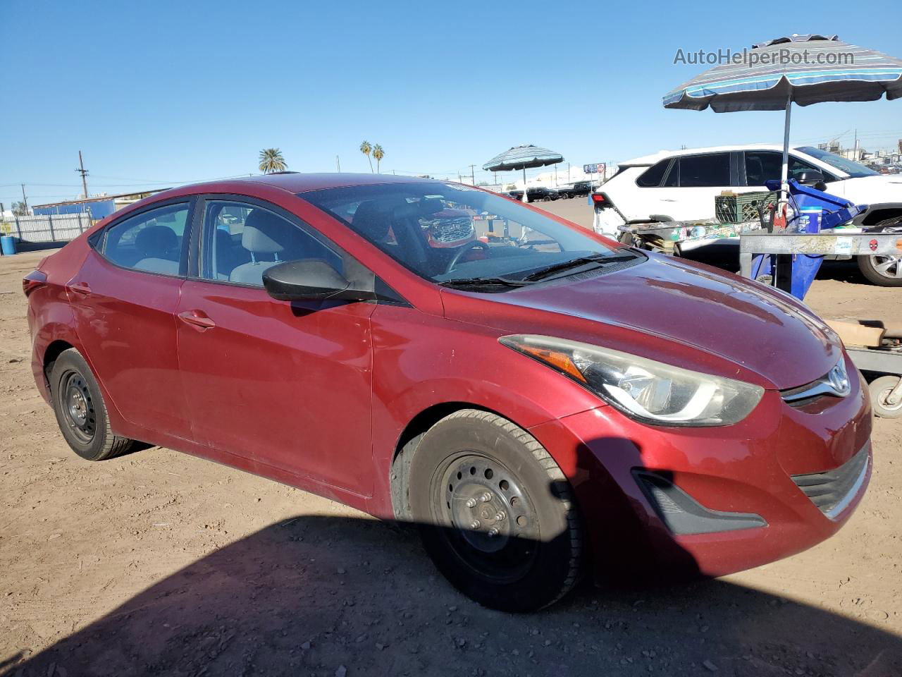 2016 Hyundai Elantra Se Red vin: 5NPDH4AEXGH730054