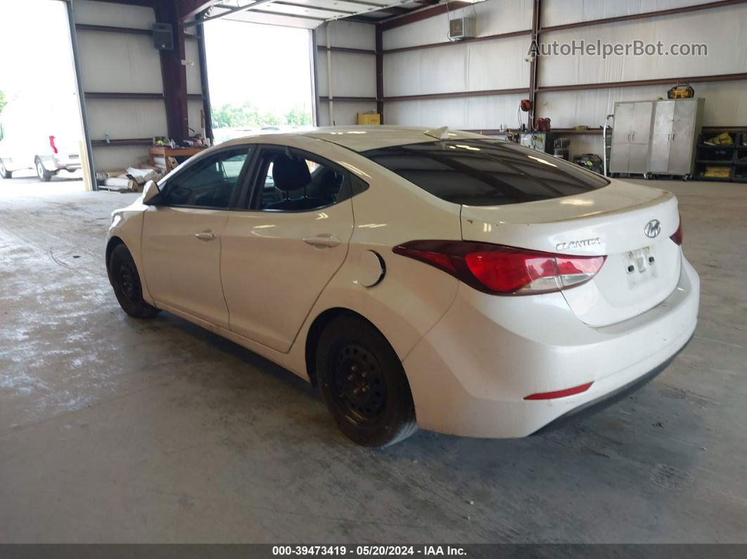 2016 Hyundai Elantra Se White vin: 5NPDH4AEXGH735996