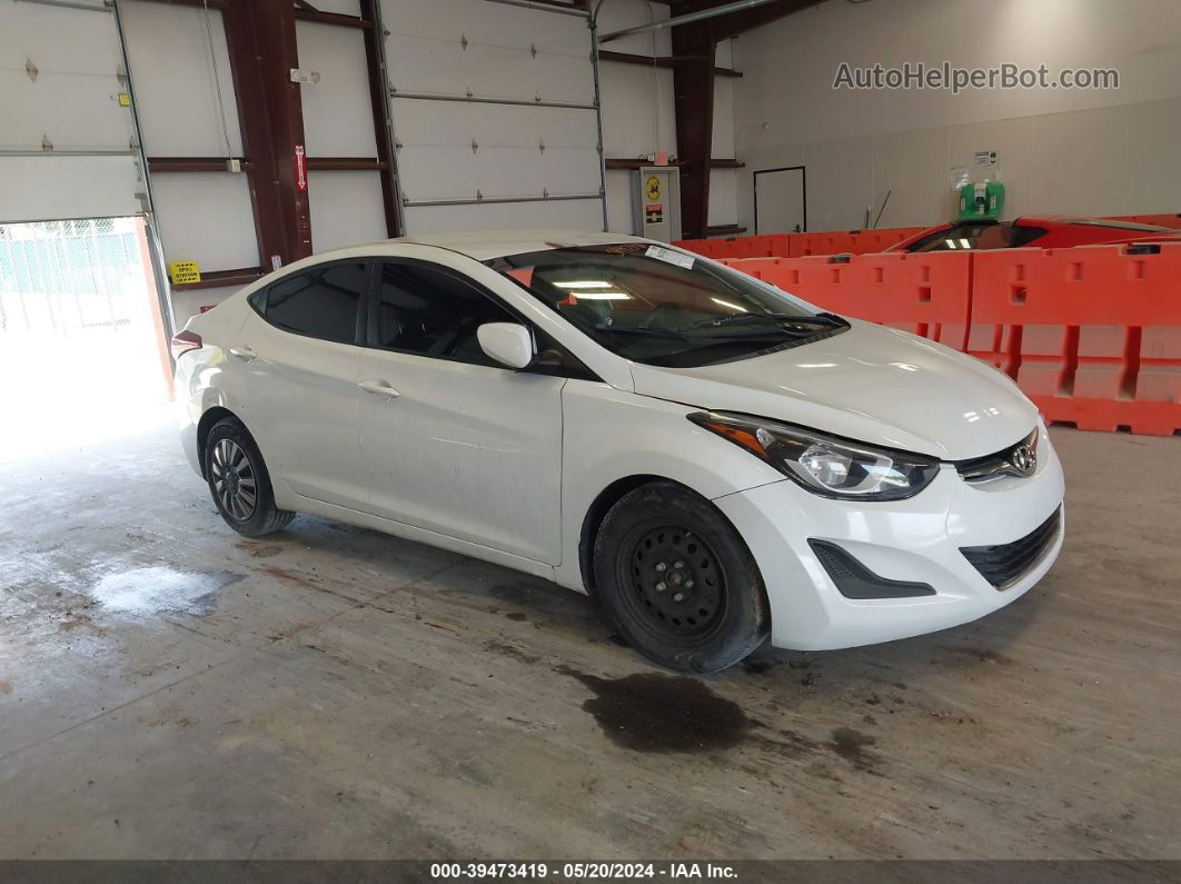 2016 Hyundai Elantra Se White vin: 5NPDH4AEXGH735996