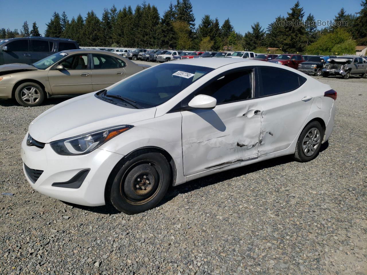 2016 Hyundai Elantra Se White vin: 5NPDH4AEXGH776175