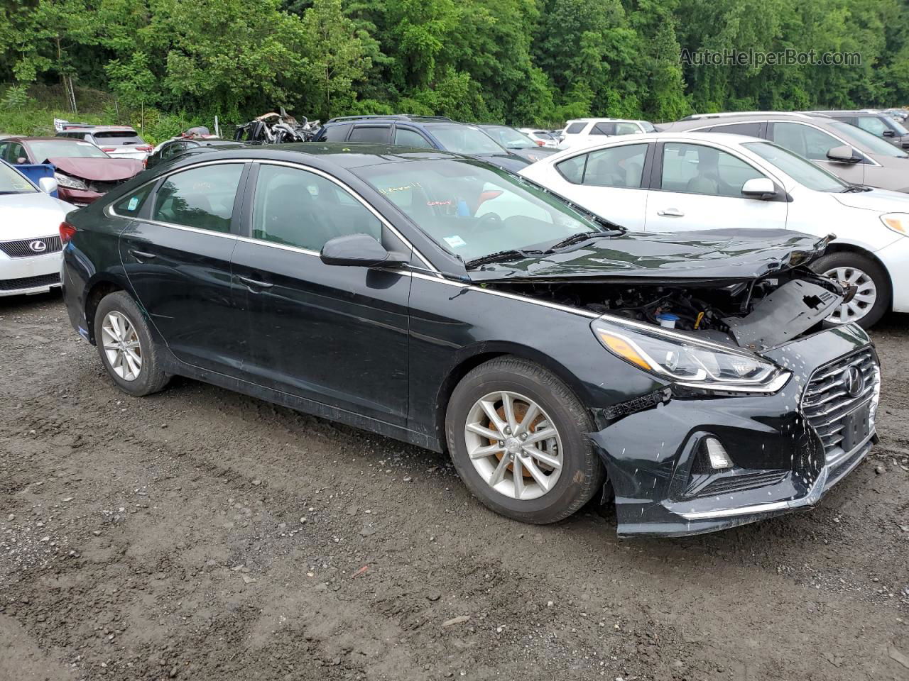 2018 Hyundai Sonata Eco Черный vin: 5NPE24AA4JH722638