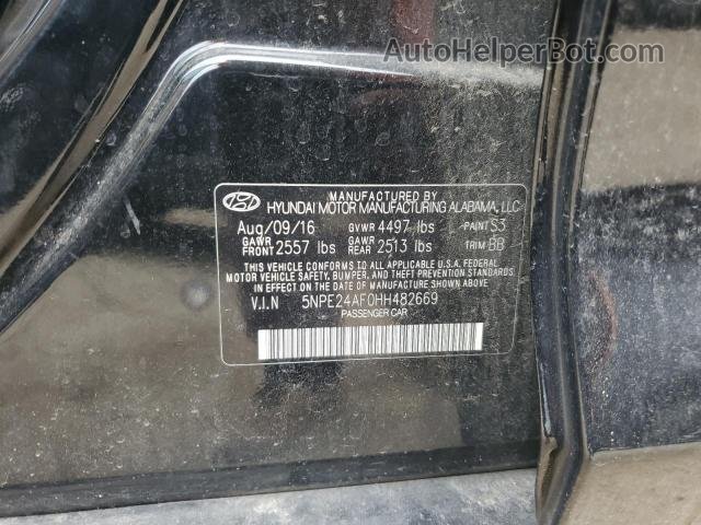 2017 Hyundai Sonata Se Черный vin: 5NPE24AF0HH482669