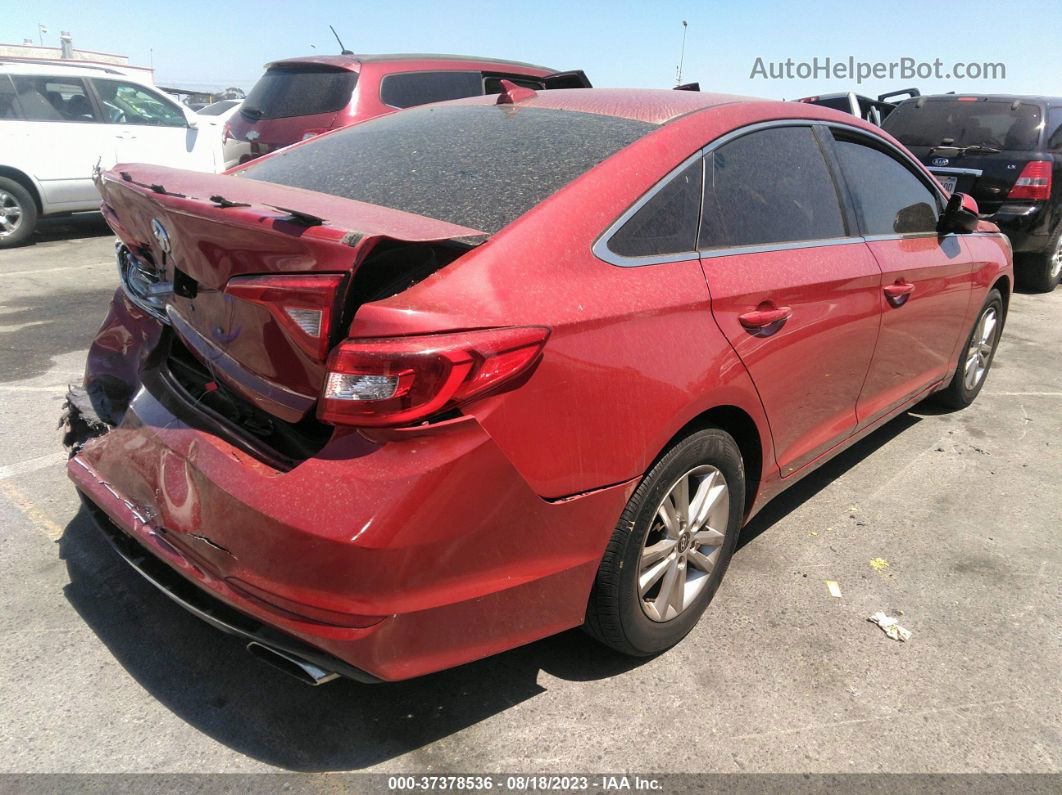 2017 Hyundai Sonata 2.4l Red vin: 5NPE24AF0HH585798