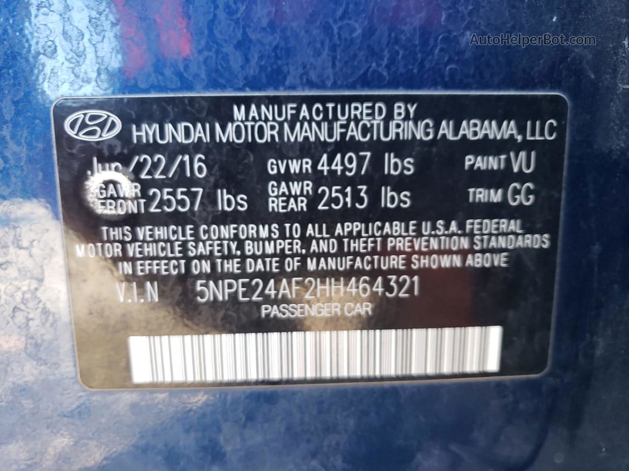 2017 Hyundai Sonata Se Blue vin: 5NPE24AF2HH464321