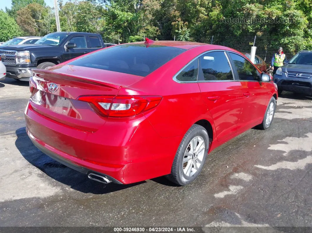 2017 Hyundai Sonata   Red vin: 5NPE24AF2HH549028