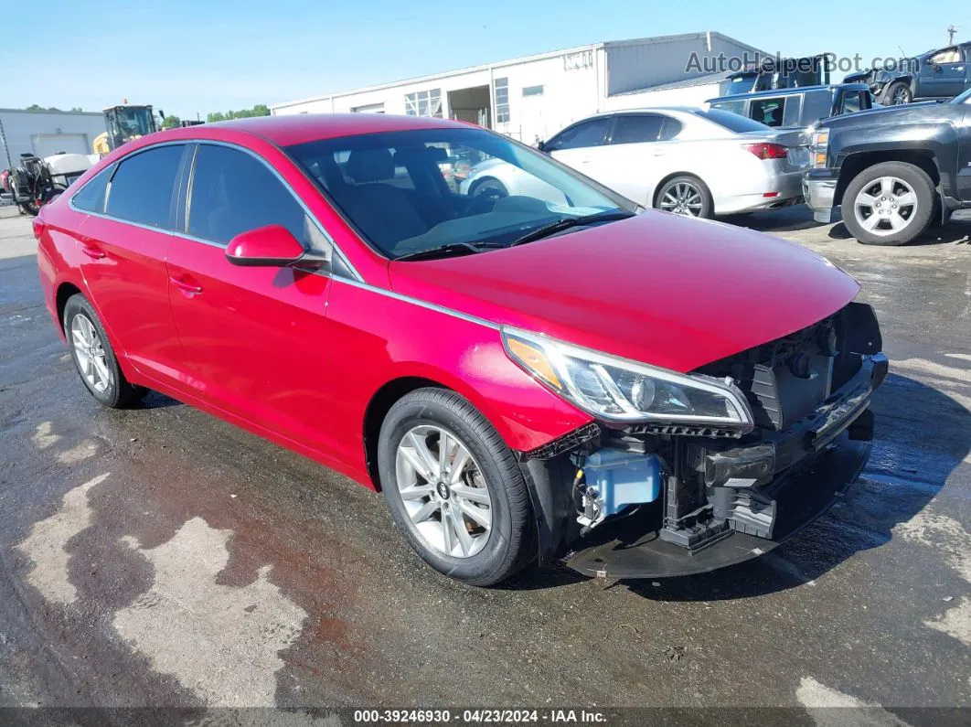 2017 Hyundai Sonata   Red vin: 5NPE24AF2HH549028