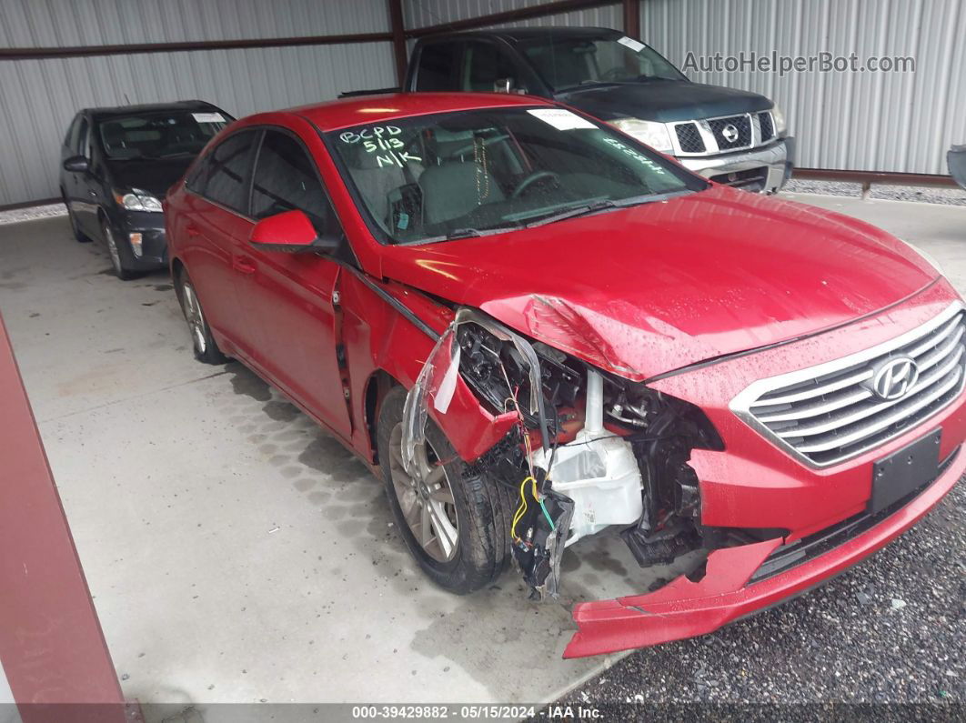 2017 Hyundai Sonata   Red vin: 5NPE24AF3HH448287