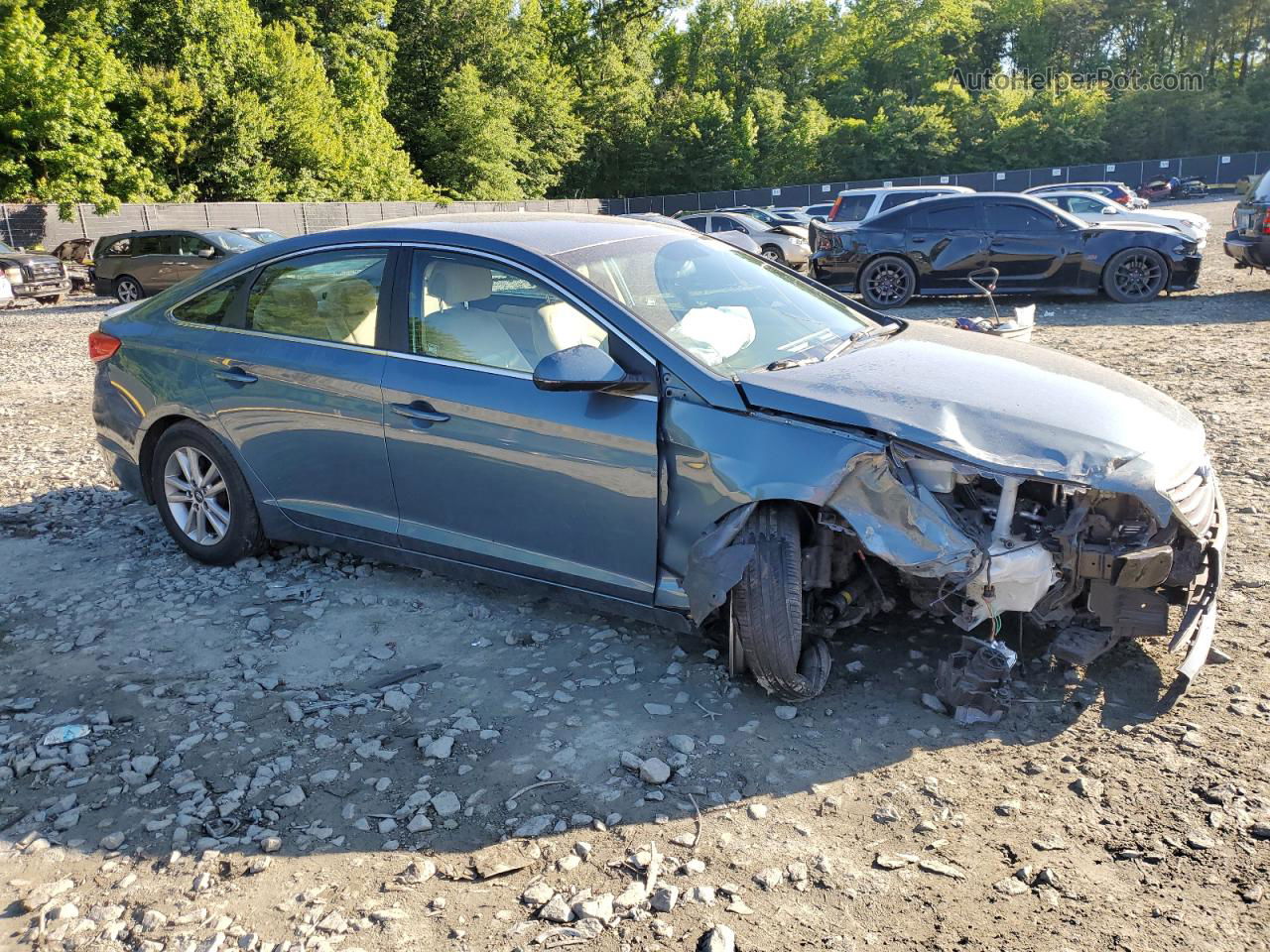 2017 Hyundai Sonata Se Синий vin: 5NPE24AF3HH535073