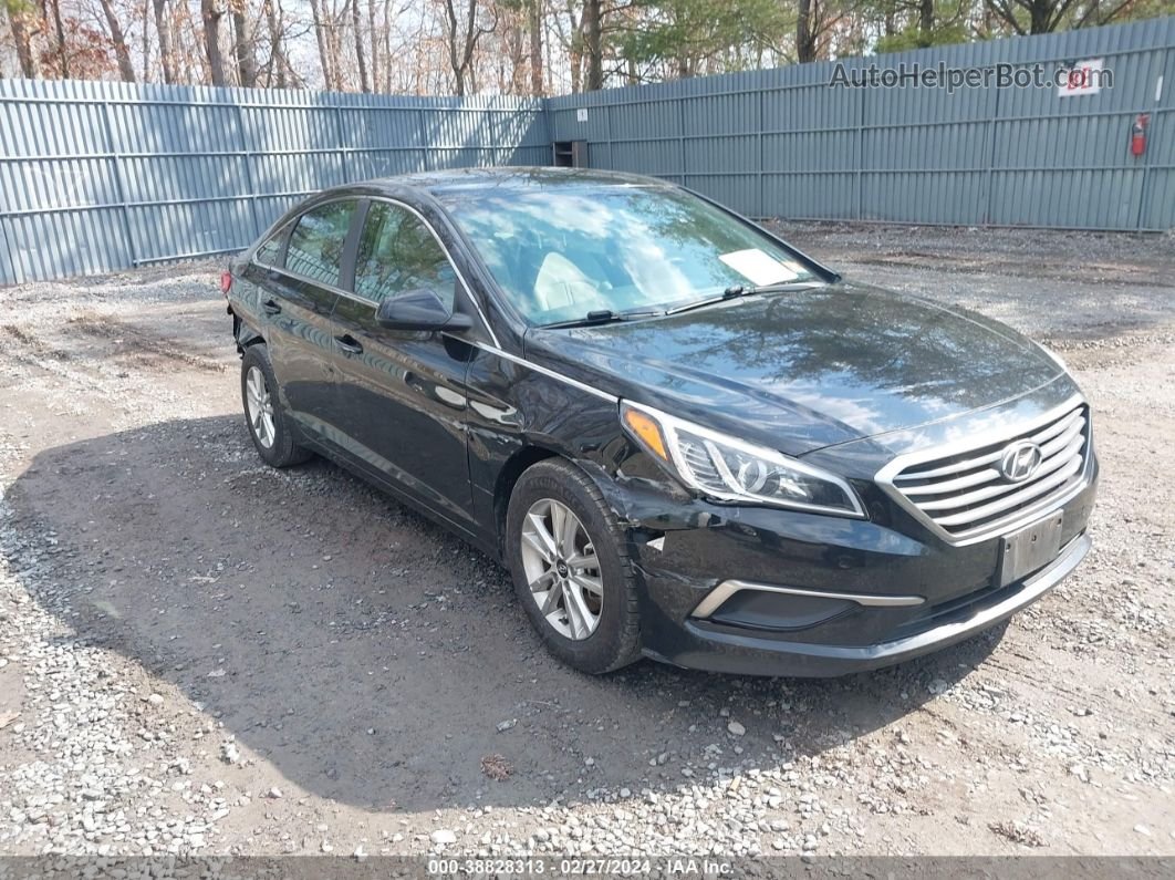 2017 Hyundai Sonata   Черный vin: 5NPE24AF3HH585178