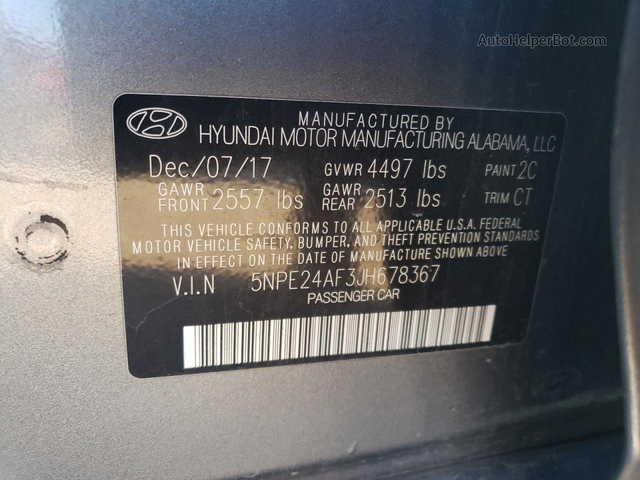 2018 Hyundai Sonata Se Gray vin: 5NPE24AF3JH678367