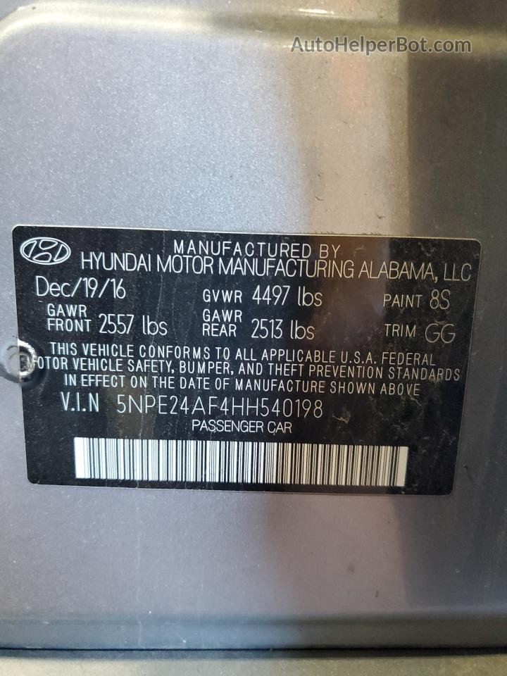2017 Hyundai Sonata Se Синий vin: 5NPE24AF4HH540198