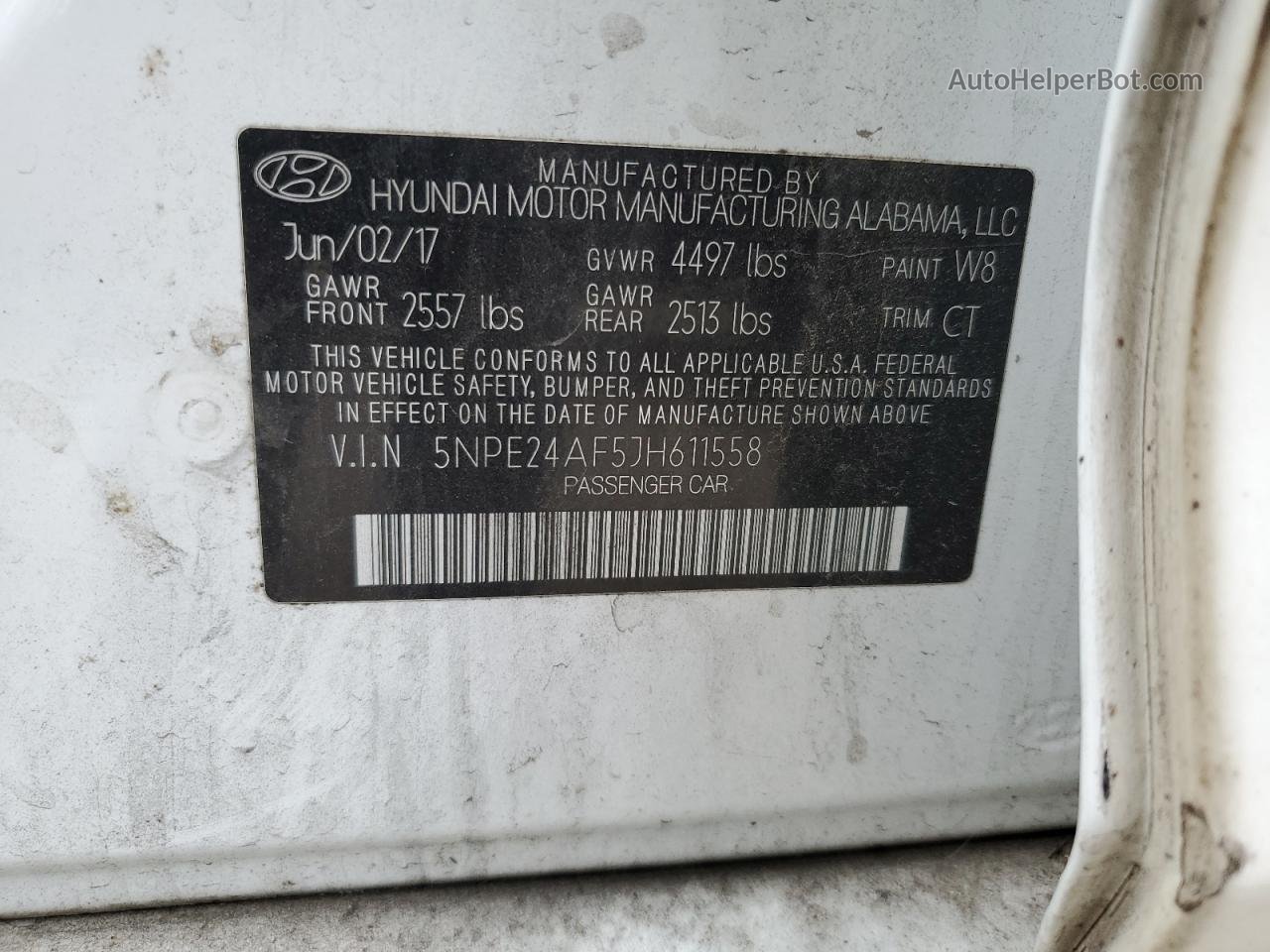 2018 Hyundai Sonata Se Белый vin: 5NPE24AF5JH611558