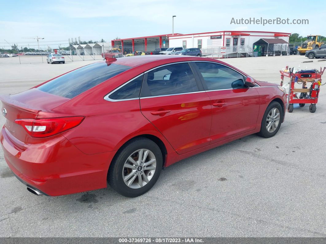 2017 Hyundai Sonata Se Red vin: 5NPE24AF6HH526013