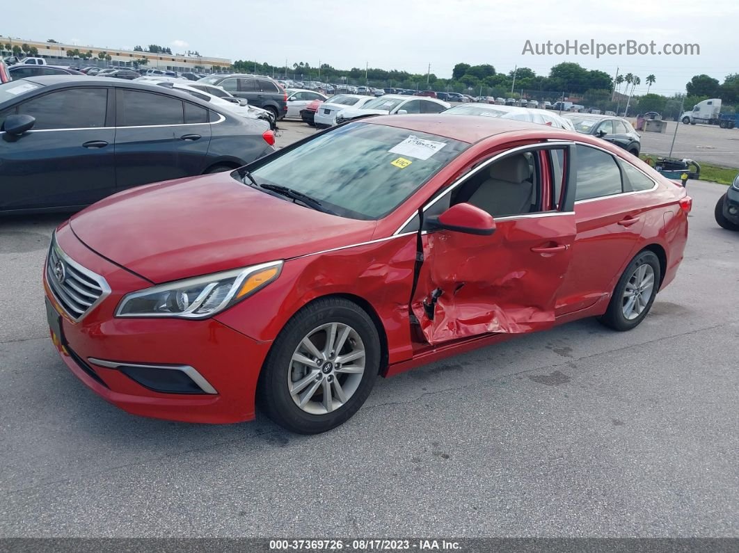 2017 Hyundai Sonata Se Красный vin: 5NPE24AF6HH526013