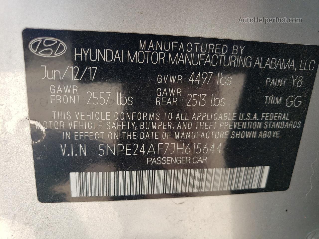 2018 Hyundai Sonata Se Silver vin: 5NPE24AF7JH615644