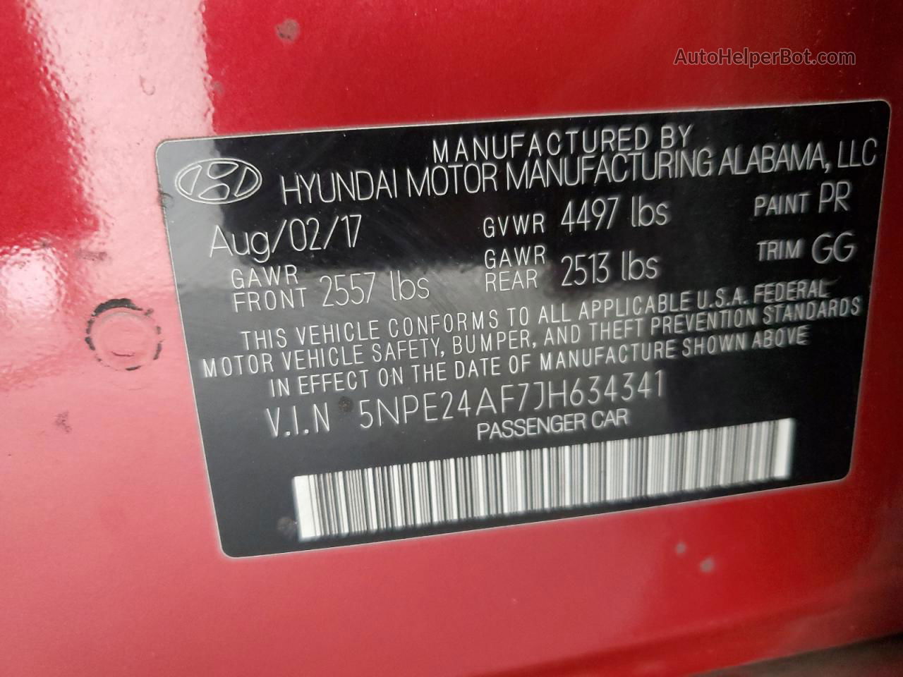 2018 Hyundai Sonata Se Red vin: 5NPE24AF7JH634341