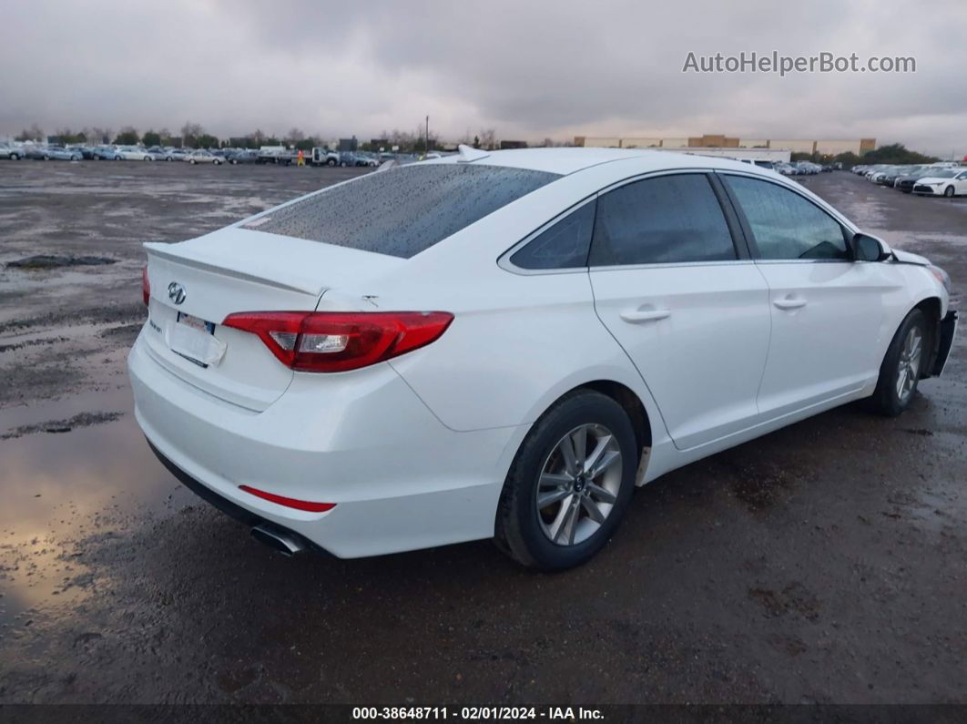 2017 Hyundai Sonata   White vin: 5NPE24AF9HH460038