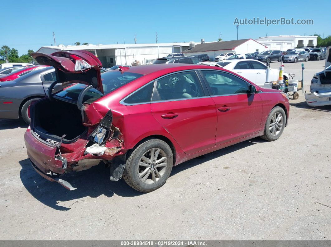 2017 Hyundai Sonata   Red vin: 5NPE24AF9HH565386