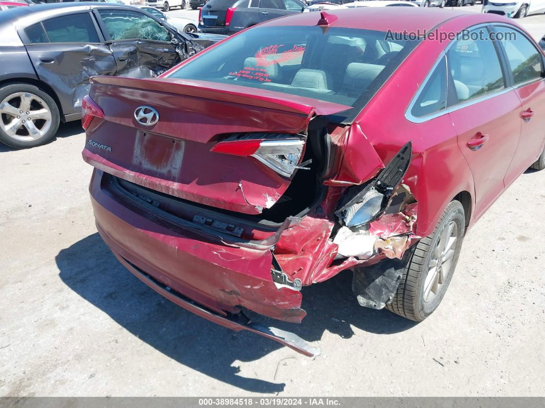 2017 Hyundai Sonata   Red vin: 5NPE24AF9HH565386