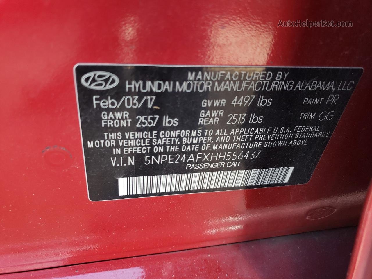 2017 Hyundai Sonata Se Red vin: 5NPE24AFXHH556437