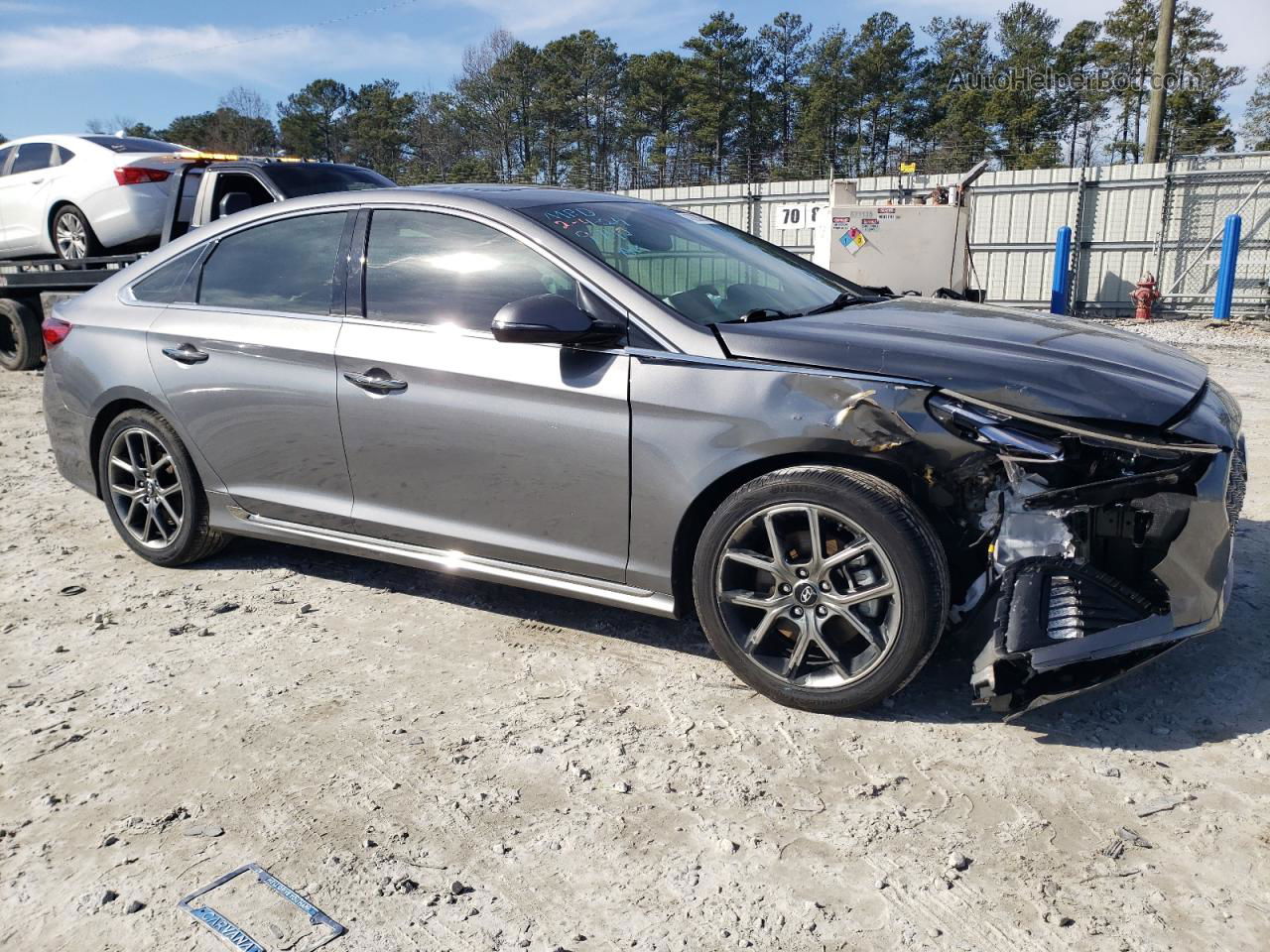 2018 Hyundai Sonata Sport Gray vin: 5NPE34AB2JH699740